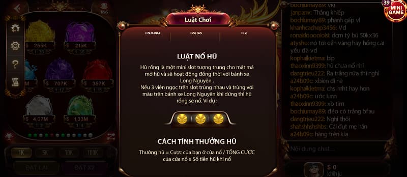 Luật nổ hũ Sun Rồng Sunwin